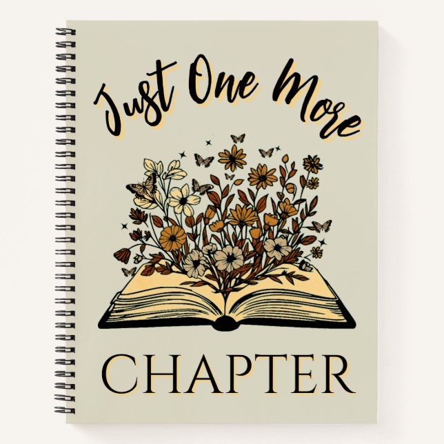 Cuaderno Just One More Chapter - Floral Book Lover -Bookish (Anverso)
