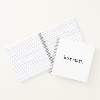 Cuaderno Just Start Inspiration Quote Spiral Notebook