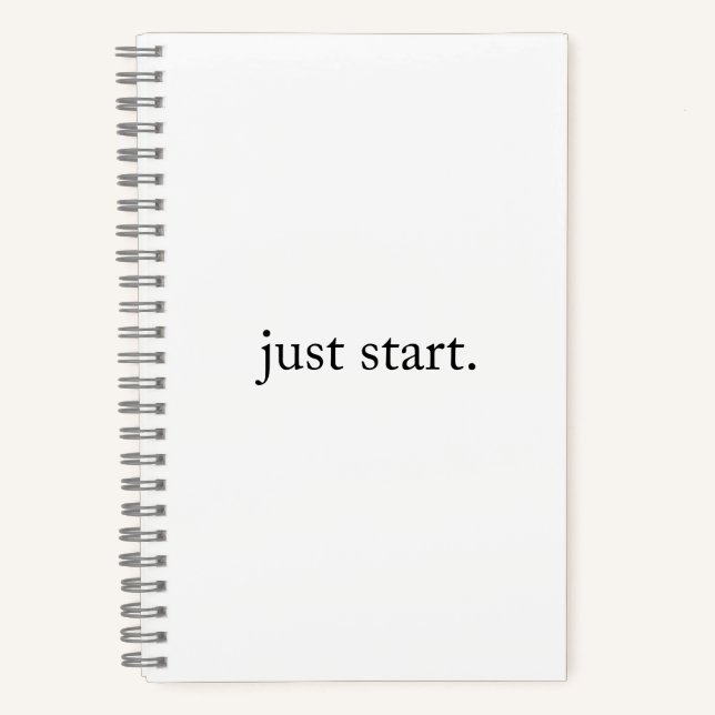 Cuaderno Just Start Inspirational Quote Spiral Notebook (Anverso)