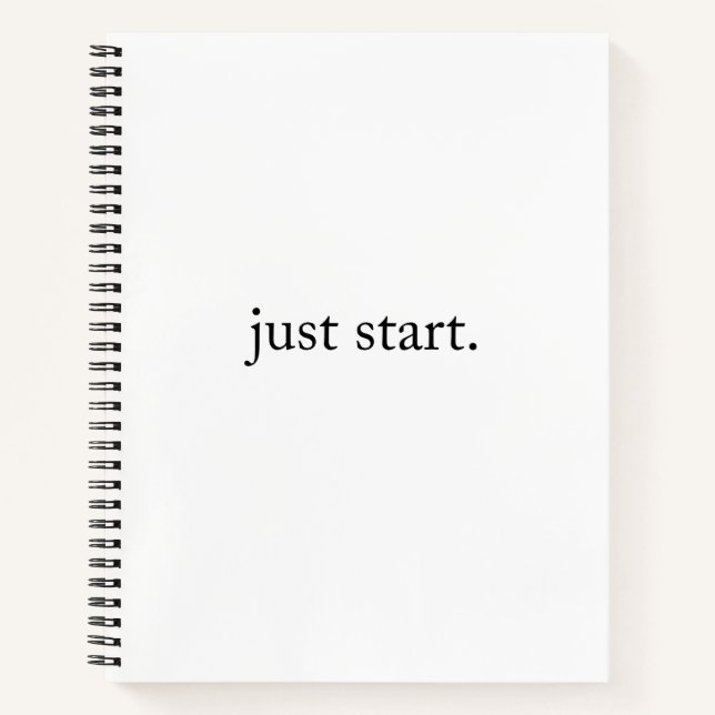 Cuaderno Just Start Inspirational Quote Spiral Notebook (Anverso)