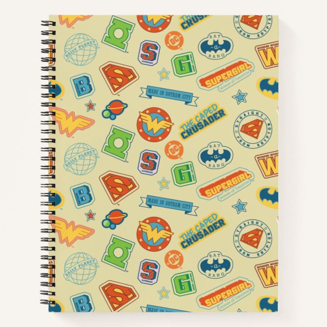 Cuaderno Justice League Super Hero Badge Pattern (Anverso)