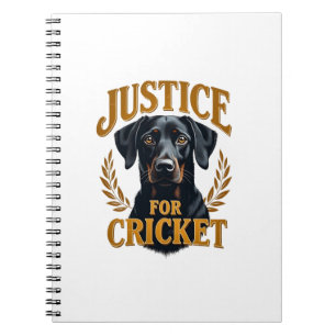 Cuaderno Justicia Para Cricket Tipografía Memorial de Perro