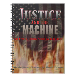 Cuaderno Justicia y el Poster de la máquina a mano