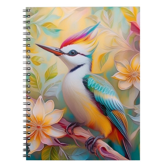 Cuaderno Juvenil Rainbow Woodpecefer Fantasy Bird (Frente)