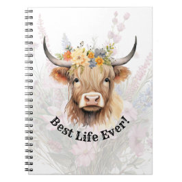 Cuaderno JW Highland Cow mejor vida para portátil