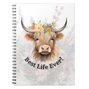 Cuaderno JW Highland Cow mejor vida para portátil