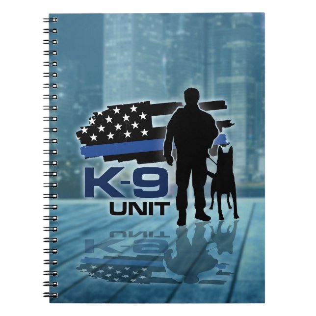 Cuaderno K-9 unidad - perro policía - Malinois (Frente)
