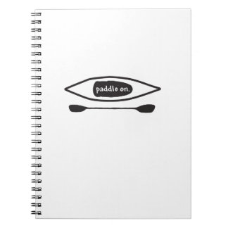 Cuaderno Kajak y paleta, línea negra simple diseño del arte