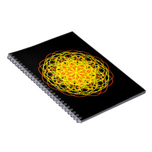 Cuaderno Kaleidoscope Mandala Art Energy Flower Yellow
