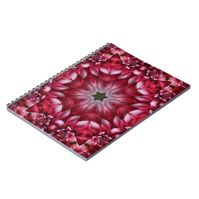 Cuaderno Kaleidoscopic Crimson Dahlia (Lado Izquierdo)