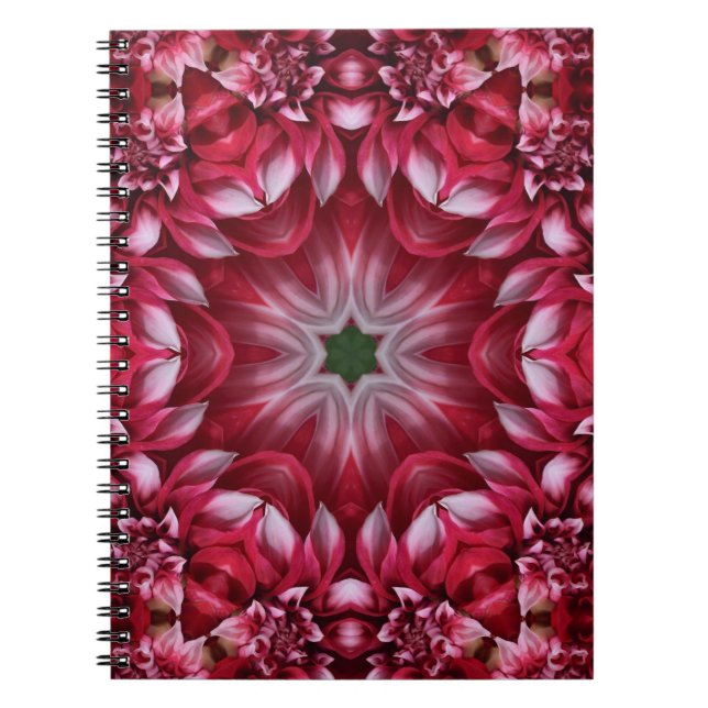 Cuaderno Kaleidoscopic Crimson Dahlia (Frente)