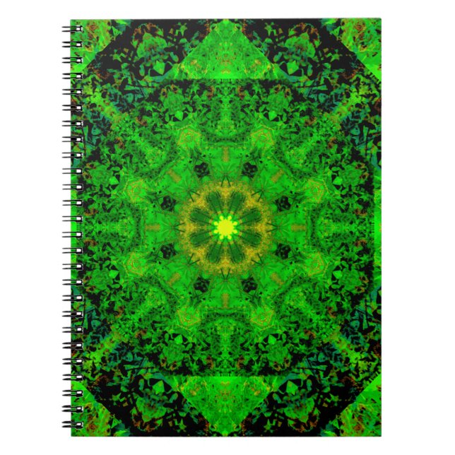 Cuaderno Kaleidoscopio verde viridiscente, (Frente)