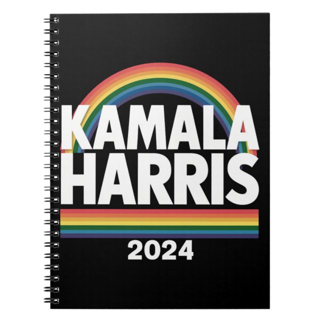 Cuaderno Kamala Harris 2024 Arcoíris Orgullo Gay LGBT Elecc (Frente)
