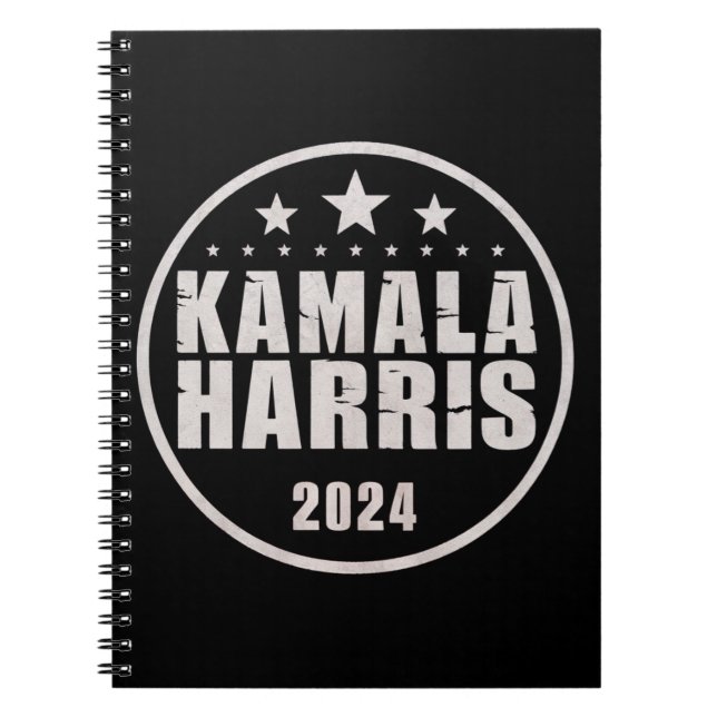 Cuaderno Kamala Harris 2024 Para Presidente Retro Elección (Frente)
