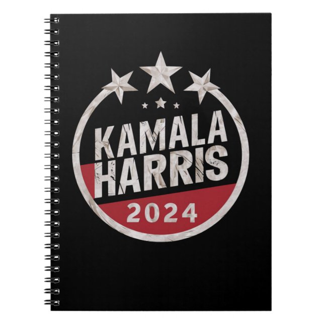Cuaderno Kamala Harris 2024 Para Presidente Retro Elección (Frente)