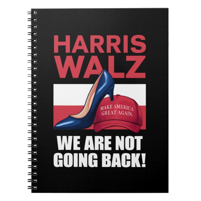 Cuaderno Kamala Harris Heels Sobre El Gorra Red MAGA (Frente)
