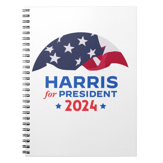Cuaderno Kamala Harris por la bandera estadounidense del pr (Frente)