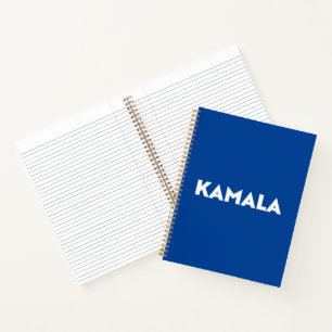 Cuaderno Kamala moderna y audaz tipografía azul minimalista