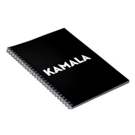 Cuaderno Kamala moderna y audaz tipografía negra minimalist