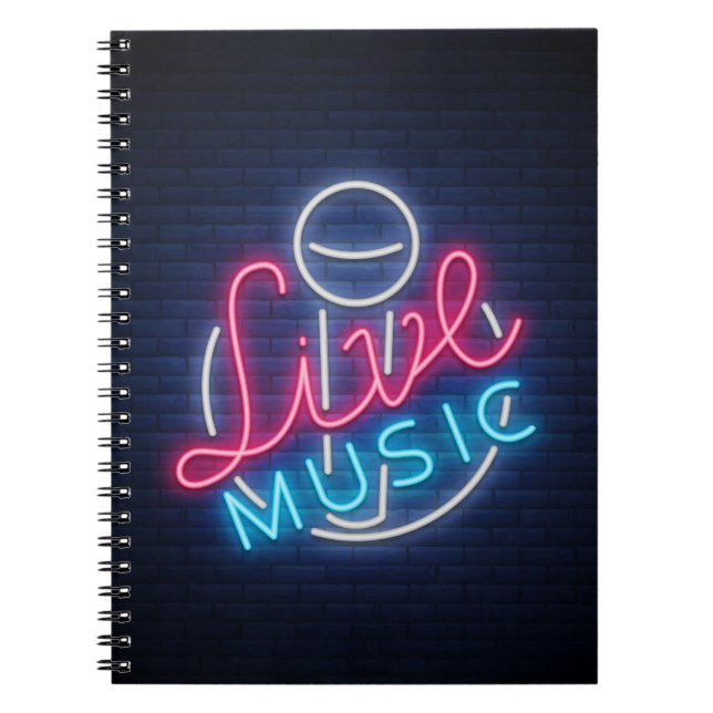 Cuaderno Karaoke Neon Lighting Cured Word Art Word Textos (Frente)