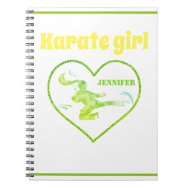 Cuaderno Karate Chica Arte Marcial Verde Amarillo Moderno G