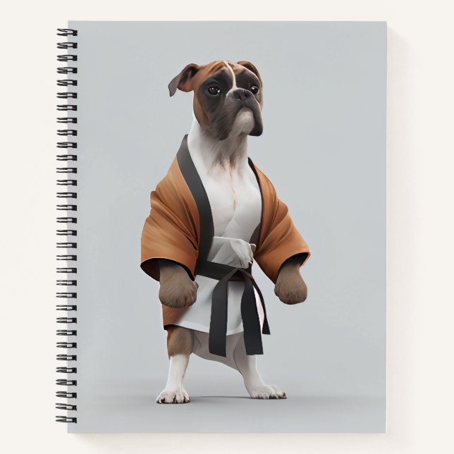 Cuaderno Karate de la Obra de Perro de Boxer, Perro de Boxe (Anverso)