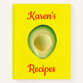 Cuaderno Karen's (Nombre) Recetas Aguacate rojo amarillo