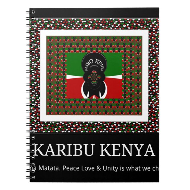 Cuaderno Karibu Kenia: Vibrante bandera nacional colorea Ha (Frente)
