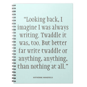 Cuaderno Katherine Mansfield Escribiendo una cita para el b