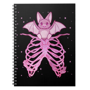 Cuaderno Kawaii Anime Animal Pastel Goth Bat