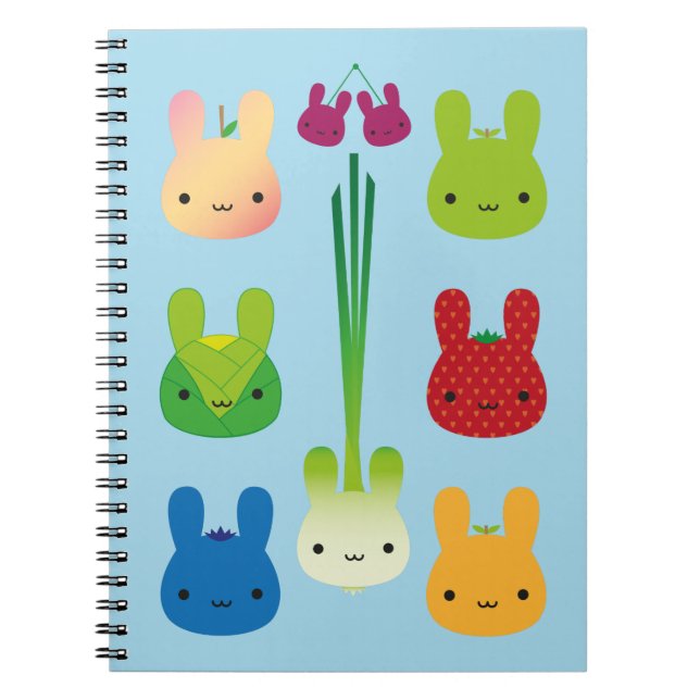 Cuaderno Kawaii Bunny Fruit & Vegetables (Frente)