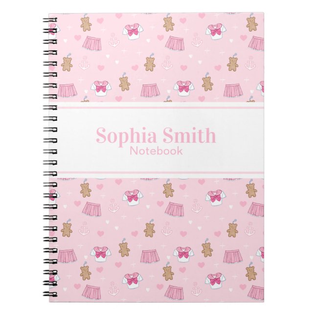 Cuaderno "Kawaii Campus" Preppy Classic Spiral Notebook (Frente)