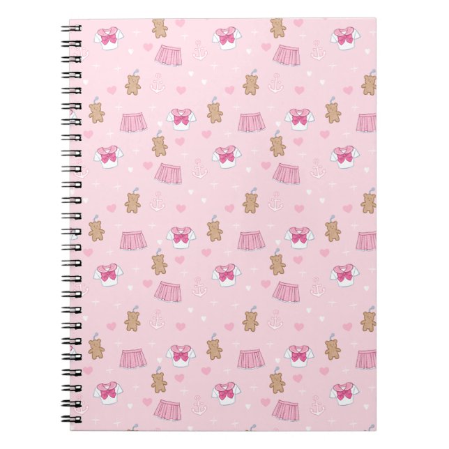 Cuaderno "Kawaii Campus" Preppy Schoolgirl Plain Notebook (Frente)