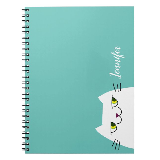 Cuaderno Kawaii Cat Cute Pastel Azul (Frente)