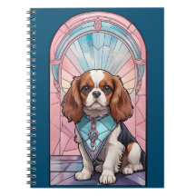 Kawaii Cavalier Rey Charles Pastel Vidrio Manchado