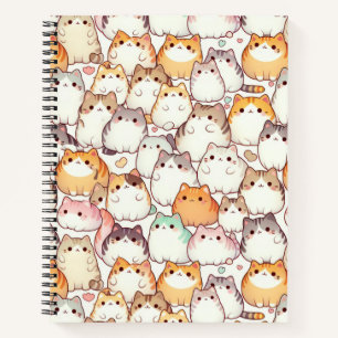 Cuaderno Kawaii Chubby Personalizados Gatos Con Corazón