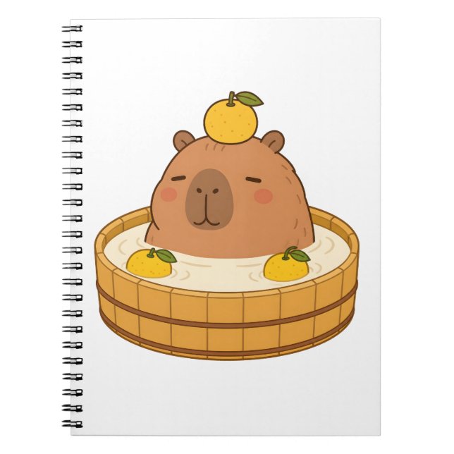 Cuaderno Kawaii de Carpincho Yuzu Onsen (Frente)