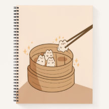 Kawaii Dim Sum Bunnies Bloc de notas en espiral