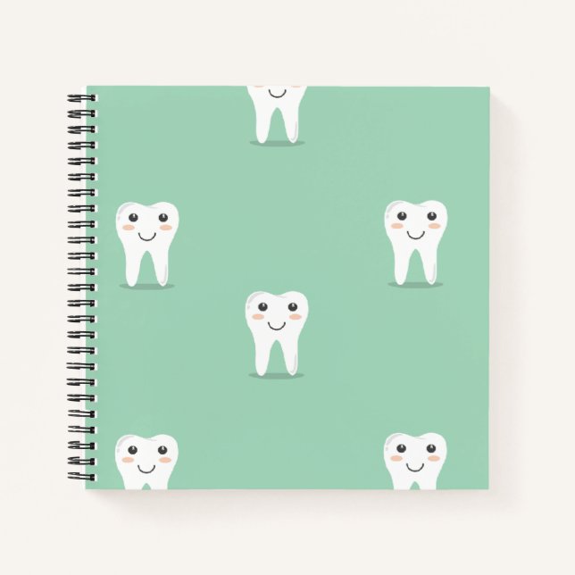 Cuaderno Kawaii feliz diente (Anverso)