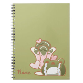 Cuaderno Kawaii Frog with Matcha Cake Personalized Note