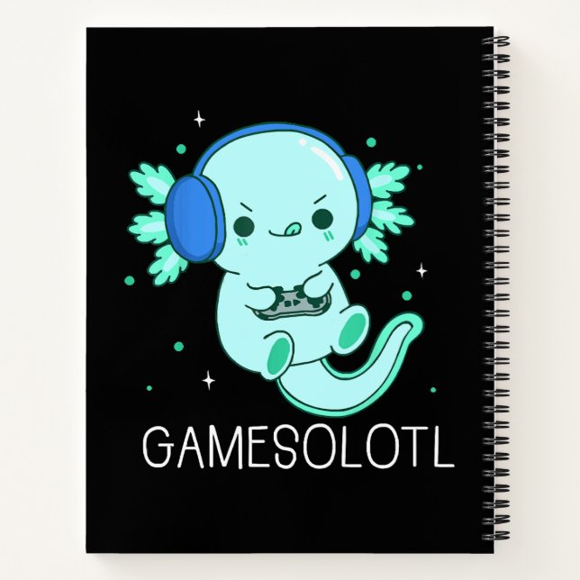Cuaderno Kawaii Gamesolotl Axolotl Gamer (Reverso)
