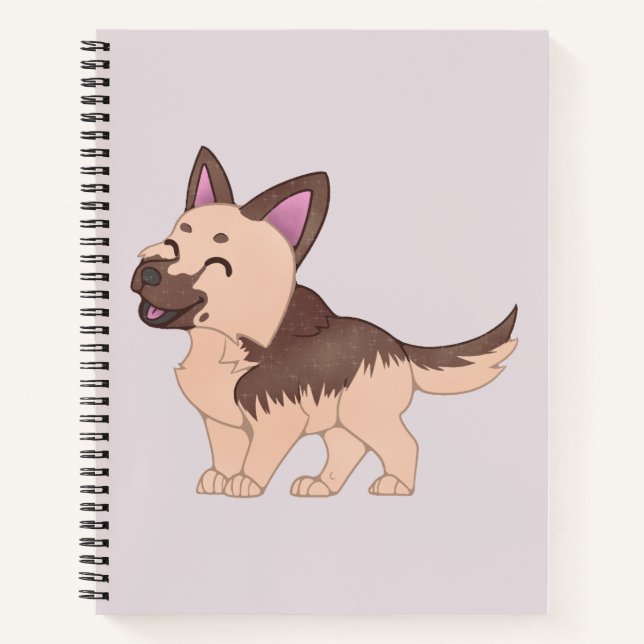 Cuaderno Kawaii German Shepherd Dog (Anverso)