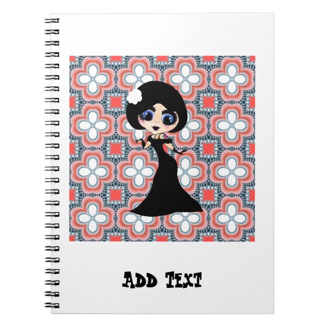 Cuaderno Kawaii Gothic Lolita Art Deco chica (Frente)