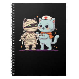 Cuaderno Kawaii Halloween Pals Mummy & Nurse cat Sobrevalor