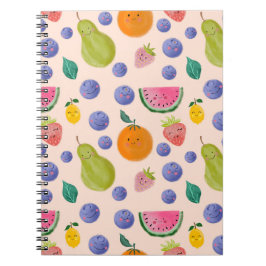 Cuaderno Kawaii Hand-drawn Happy Fruits