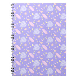 Cuaderno Kawaii Jewels Crystals Moons Stars Hearts Pastel