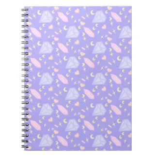 Cuaderno Kawaii Jewels Crystals Moons Stars Hearts Pastel