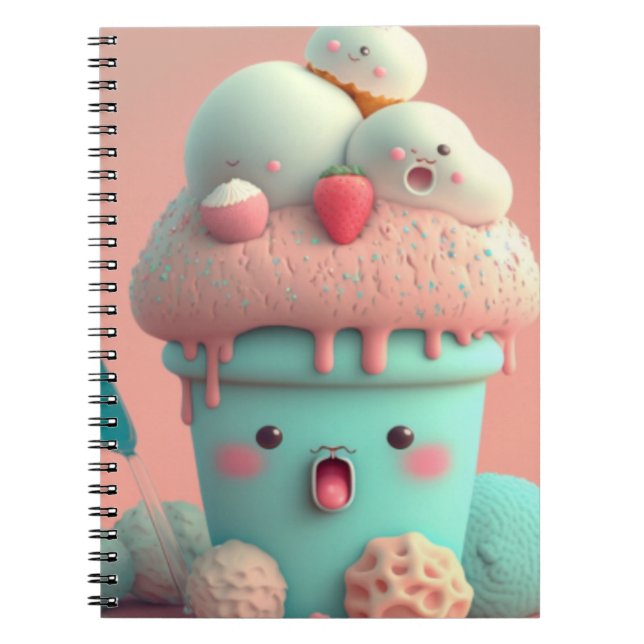 Cuaderno Kawaii lindo bloc de notas sobre helados (Frente)
