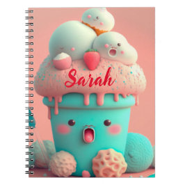 Cuaderno Kawaii lindo bloc de notas sobre helados