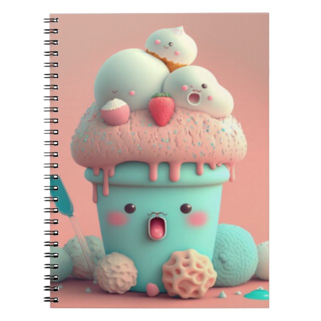 Cuaderno Kawaii lindo bloc de notas sobre helados (Frente)